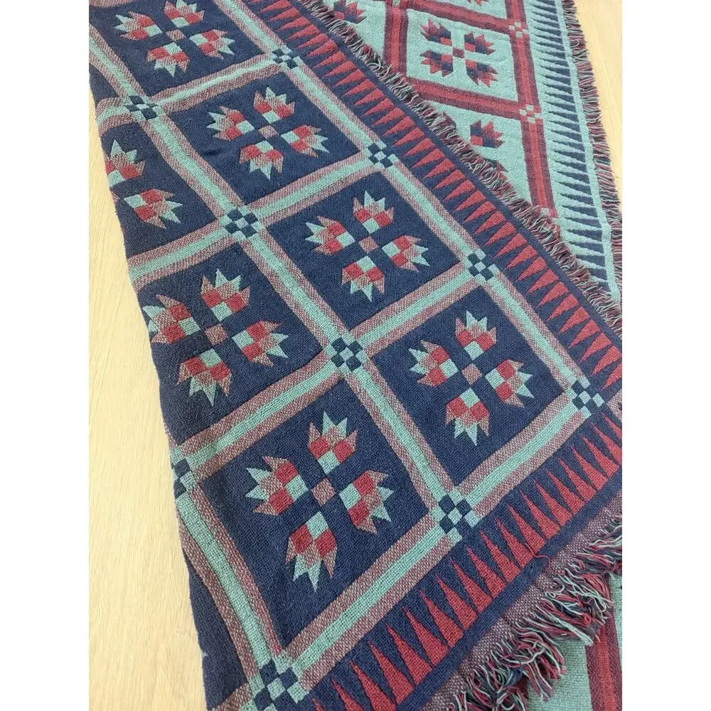 Vintage Southwestern Set Of Two Native American Style Blankets Throw